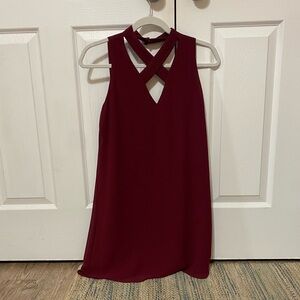 Naked Zebra Burgundy Sleeveless Dress